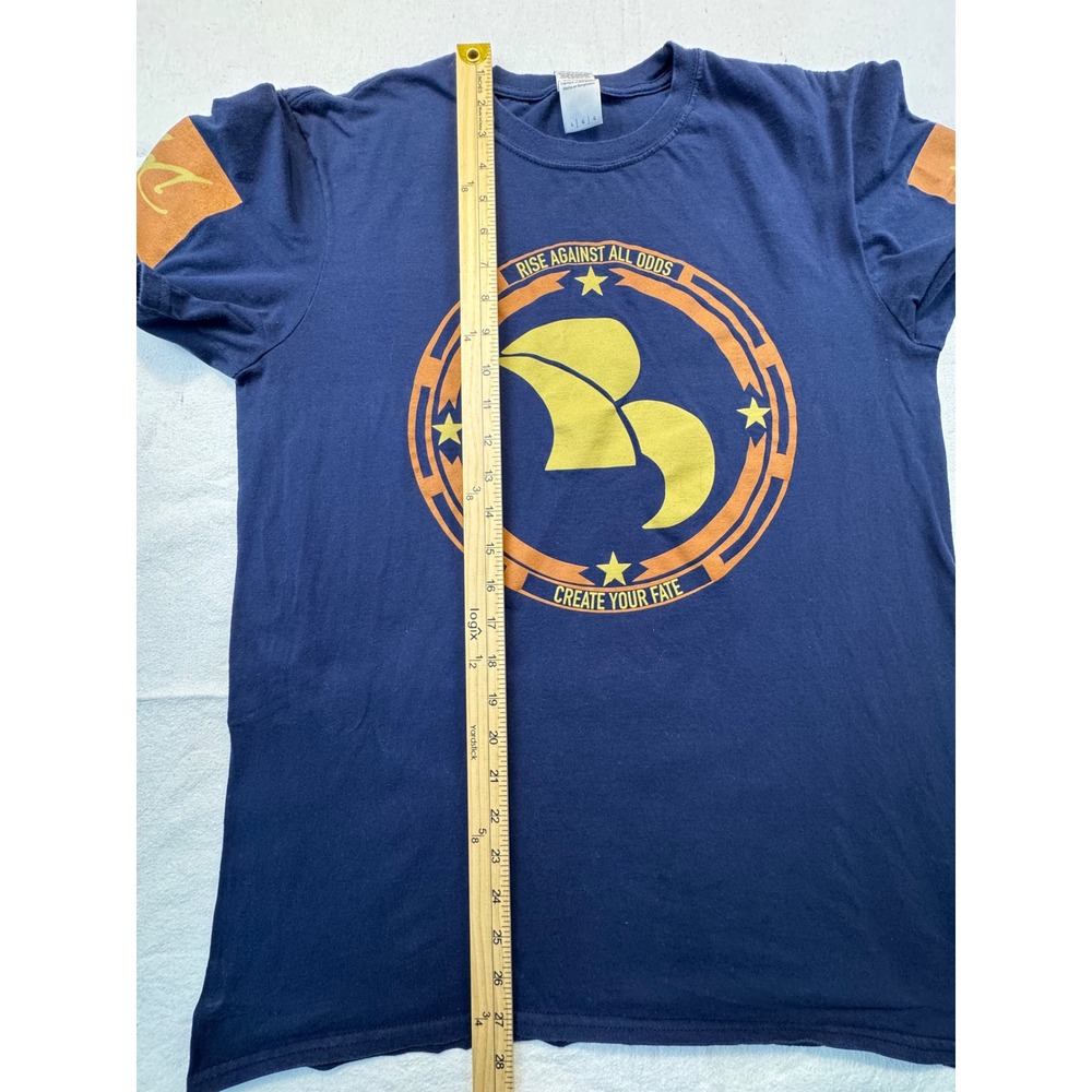 Gildan Graphic T-Shirt Mens Large Blue Rise Against All Odds Cotton - Picture 6 of 9
